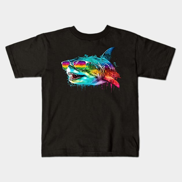 Pride Great White Shark Kids T-Shirt by DaniGirls